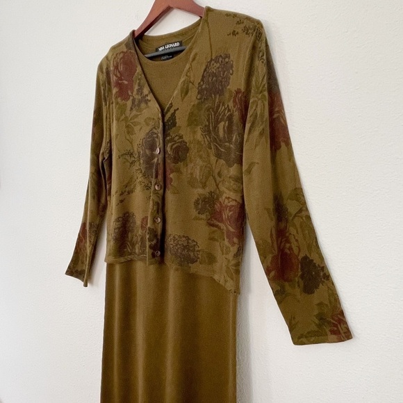 Nina Leonard vintage 80’s built in blazer wool blend knit dress L - Picture 5 of 11